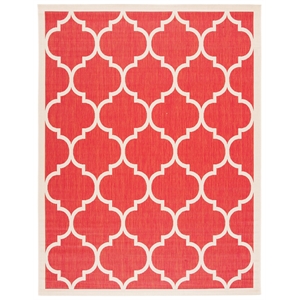Pemberly Row Polypropylene Red Indoor Outdoor Rug - 6'7&quot x 9'6&quot