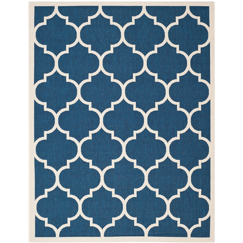 Pemberly Row Polypropylene Navy Indoor Outdoor Rug - 9' x 12'