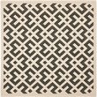 Pemberly Row Polypropylene Black Indoor Outdoor Rug - Square 4'