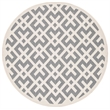 Pemberly Row Polypropylene Grey Indoor Outdoor Rug - Round 7'10