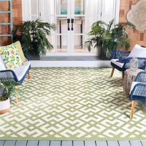 Pemberly Row Polypropylene Beige Indoor Outdoor Rug - Square 4'