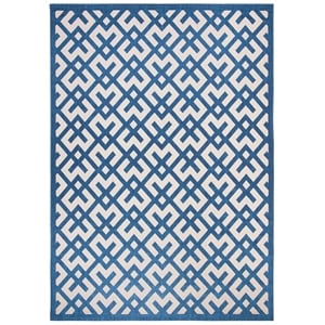 Pemberly Row Polypropylene Navy Indoor Outdoor Rug - 6'7&quot x 9'6&quot