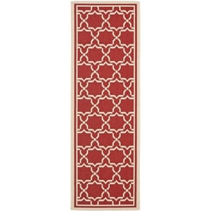 Pemberly Row Polypropylene Red Indoor Outdoor Rug - Runner 2'3&quot x 8'