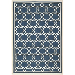 Pemberly Row Polypropylene Navy Indoor Outdoor Rug - 4' x 5'7&quot