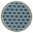 Pemberly Row Polypropylene Navy Indoor Outdoor Rug - Round 6'7