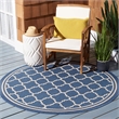Pemberly Row Polypropylene Blue Indoor Outdoor Rug - Round 7'10