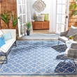 Pemberly Row Polypropylene Blue Indoor Outdoor Rug - Square 7'10