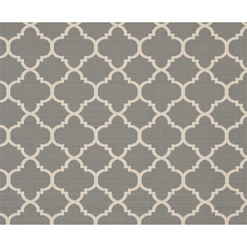 Pemberly Row Polypropylene Anthracite Indoor Outdoor Rug - Square 4'