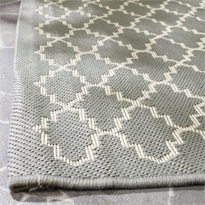 Pemberly Row Polypropylene Anthracite Indoor Outdoor Rug - Runner 2'3&quot x 8'
