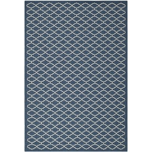 Pemberly Row Polypropylene Navy Indoor Outdoor Rug - 5'3&quot x 7'7&quot