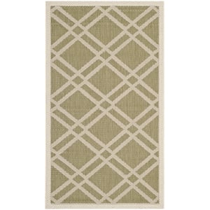 Pemberly Row Polypropylene Green Indoor Outdoor Rug - 2' x 3'7&quot