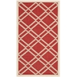 Pemberly Row Polypropylene Red Indoor Outdoor Rug - 2' x 3'7