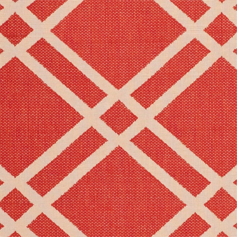 Pemberly Row Polypropylene Red Indoor Outdoor Rug - 8' x 11'