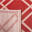 Pemberly Row Polypropylene Red Indoor Outdoor Rug - Square 7'10