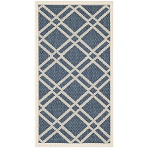 Pemberly Row Polypropylene Navy Indoor Outdoor Rug - 2' x 3'7&quot