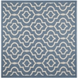 Pemberly Row Polypropylene Blue Indoor Outdoor Rug - Square 7'10
