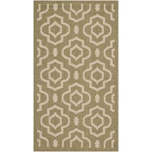 Pemberly Row Polypropylene Green Indoor Outdoor Rug - 2' x 3'7&quot