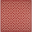 Pemberly Row Polypropylene Red Indoor Outdoor Rug - Square 7'10