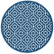 Pemberly Row Polypropylene Navy Indoor Outdoor Rug - Round 5'3