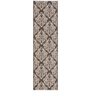 Pemberly Row Polypropylene Black Indoor Outdoor Rug - Runner 2'3&quot x 8'