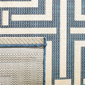 Pemberly Row Polypropylene Navy Indoor Outdoor Rug - Square 6'7&quot
