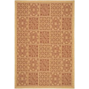 Pemberly Row Polypropylene Indoor Outdoor Rug - 5'3&quot x 7'6&quot in Orange/Gold