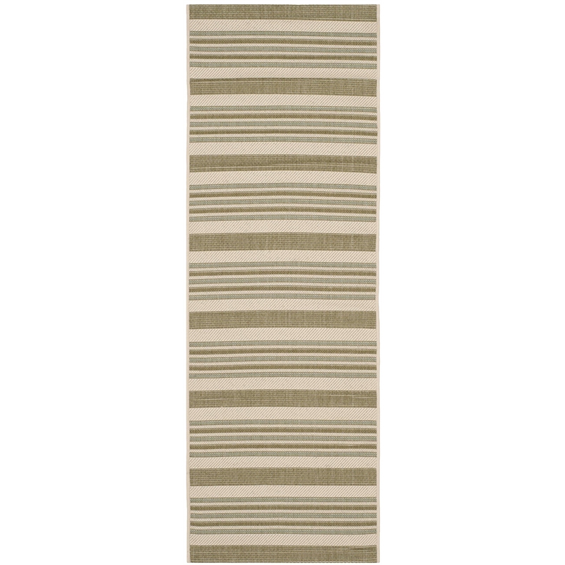 Pemberly Row Polypropylene Beige Indoor Outdoor Rug - Runner 2'3