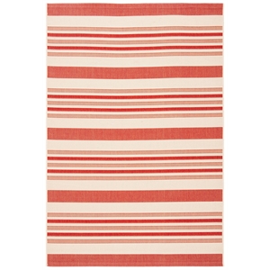 Pemberly Row Polypropylene Beige Indoor Outdoor Rug - 4' x 5'7&quot