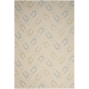 Pemberly Row Polypropylene Beige Indoor Outdoor Rug - 6'7&quot x 9'6&quot