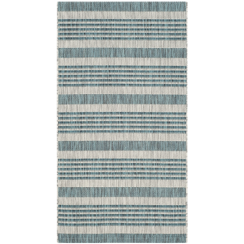 Pemberly Row Polypropylene Grey Indoor Outdoor Rug - 6'7