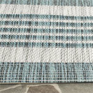 Pemberly Row Polypropylene Grey Indoor Outdoor Rug - Runner 2'3&quot x 8'
