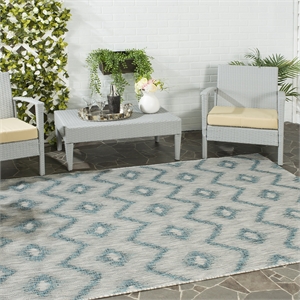 Pemberly Row Polypropylene Grey Indoor Outdoor Rug - 2'7&quot x 5'