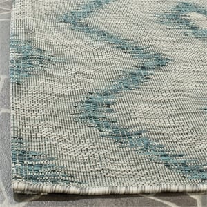 Pemberly Row Polypropylene Grey Indoor Outdoor Rug - 6'7&quot x 9'6&quot