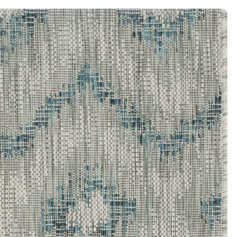 Pemberly Row Polypropylene Grey Indoor Outdoor Rug - Runner 2'3