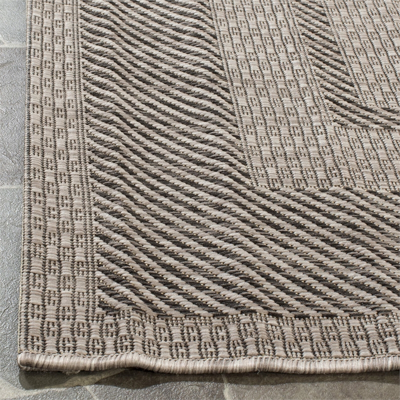 Pemberly Row Polypropylene Beige Indoor Outdoor Rug - 8 x 11