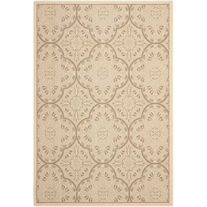 Pemberly Row Polypropylene Cream Indoor Outdoor Rug - 6'7&quot x 9'6&quot