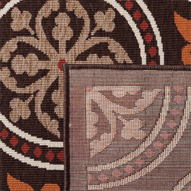 Pemberly Row Polypropylene Chocolate Indoor Outdoor Rug - 2'7