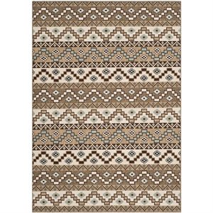 Pemberly Row Polypropylene Creme Indoor Outdoor Rug - 8' x 11'2&quot