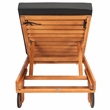 Pemberly Row Mid-Century Wood Lounge Chair in Natural / Black