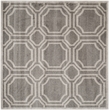 Pemberly Row Polypropylene Grey Indoor Outdoor Rug - Square 7'