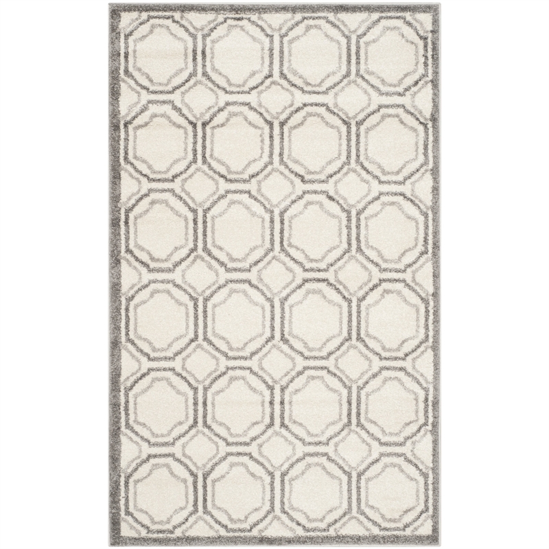 Pemberly Row Polypropylene Ivory Indoor Outdoor Rug - 4' x 6'