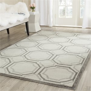 Pemberly Row Polypropylene Ivory Indoor Outdoor Rug - 6' x 9'