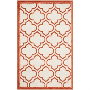 Pemberly Row Polypropylene Ivory Indoor Outdoor Rug - Runner 2'6&quot x 4'