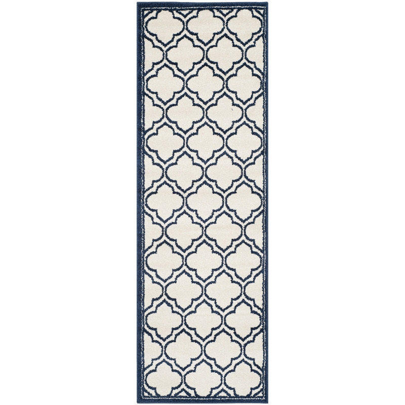 Pemberly Row Polypropylene Ivory Indoor Outdoor Rug - Runner 2'3