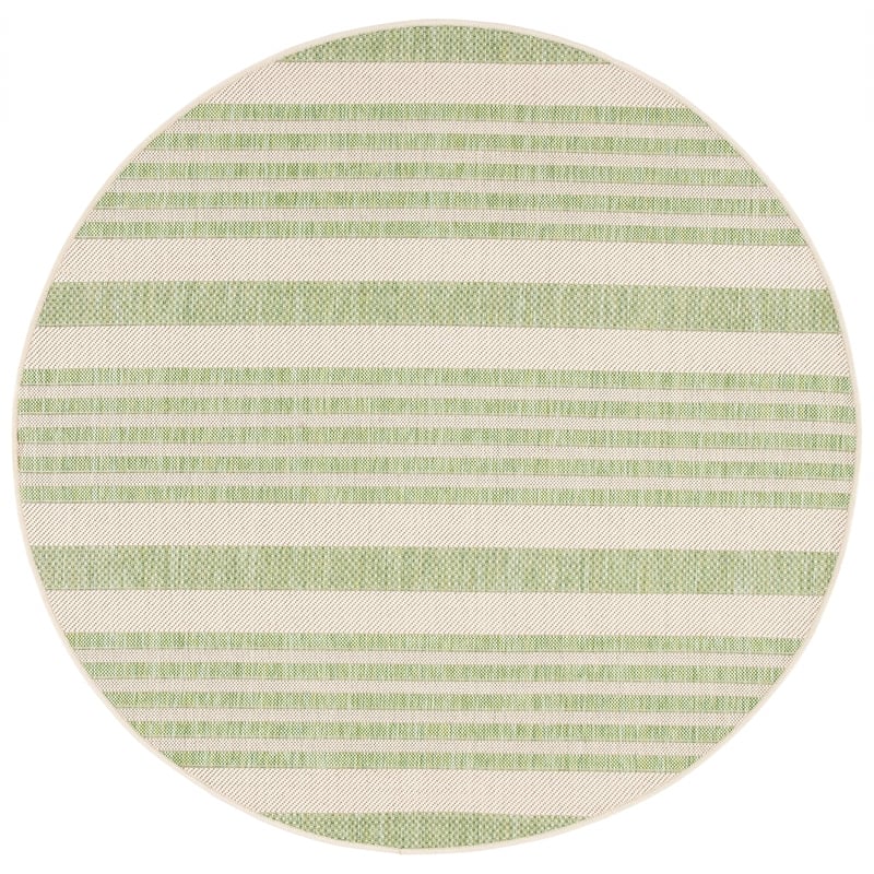 Pemberly Row Beige Indoor Outdoor Rug in Round 5' for Home Decor