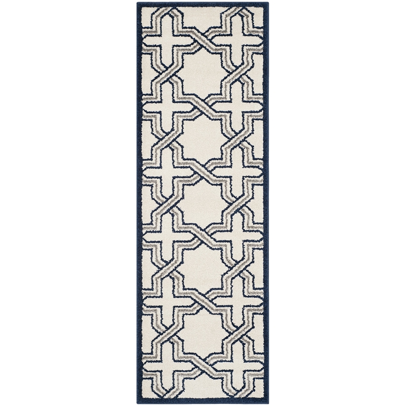 Pemberly Row Polypropylene Ivory Indoor Outdoor Rug - Runner 2'3