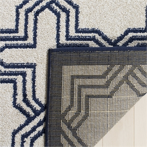 Pemberly Row Polypropylene Ivory Indoor Outdoor Rug - Runner 2'6&quot x 4'