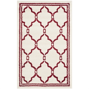 Pemberly Row Polypropylene Ivory Indoor Outdoor Rug - Runner 2'6&quot x 4'