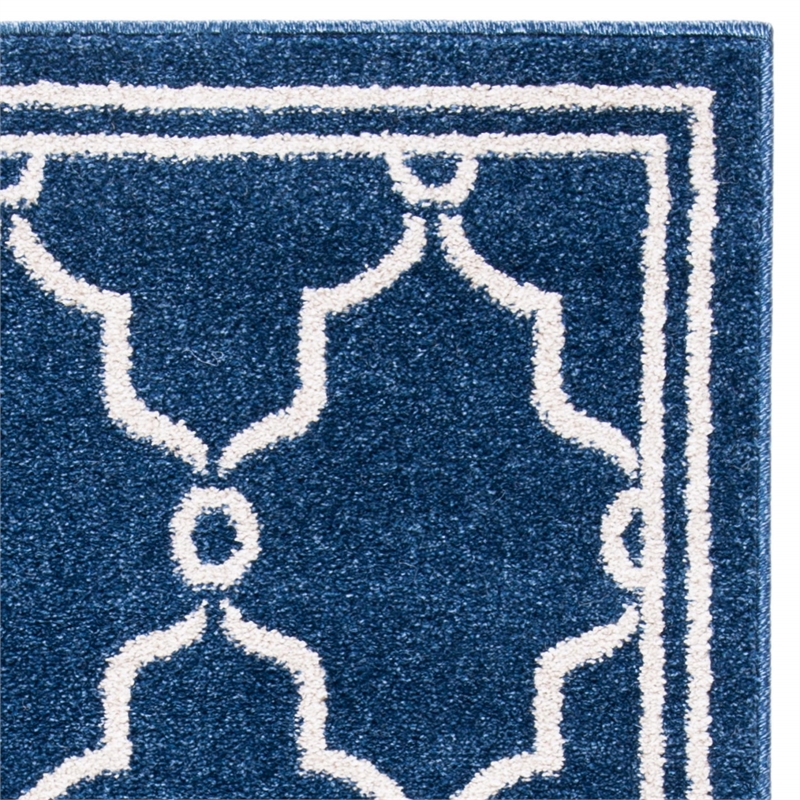 Pemberly Row Polypropylene Navy Indoor Outdoor Rug - 4' x 6'
