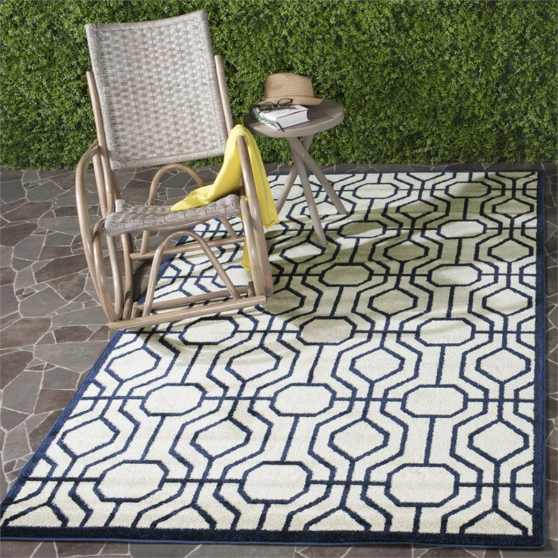Pemberly Row Polypropylene Ivory Indoor Outdoor Rug - 5' x 8'